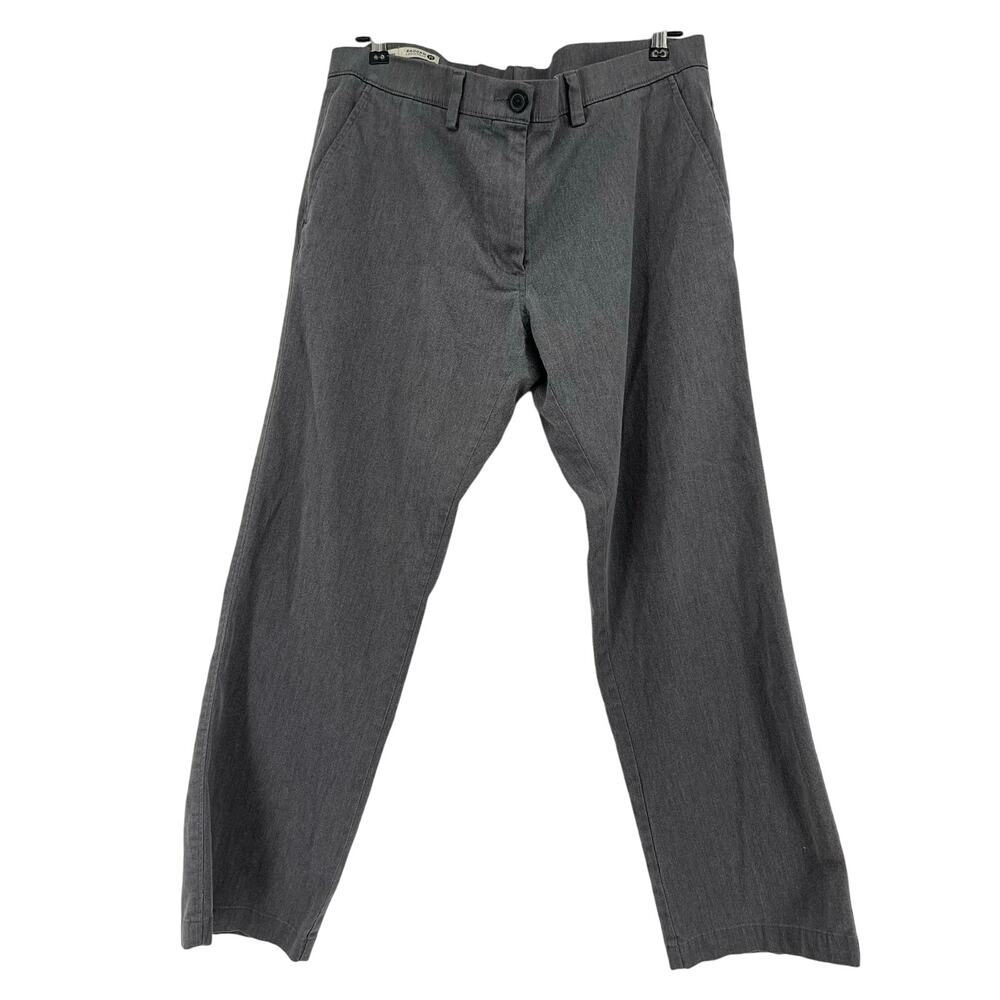 Haggar Men’s 36 x 30 Gray Straight Fit Chino Cotton Blend Flat Front Pants